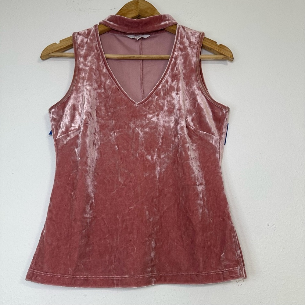 Candie's Pink Velvet Choker Tank top in Size S - Picture 2 of 14
